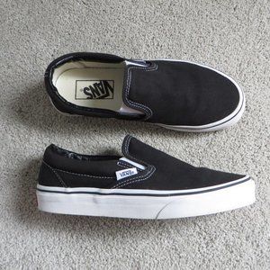 VANS unisex slip on platform shoes/sneakers black/white size 4/5.5